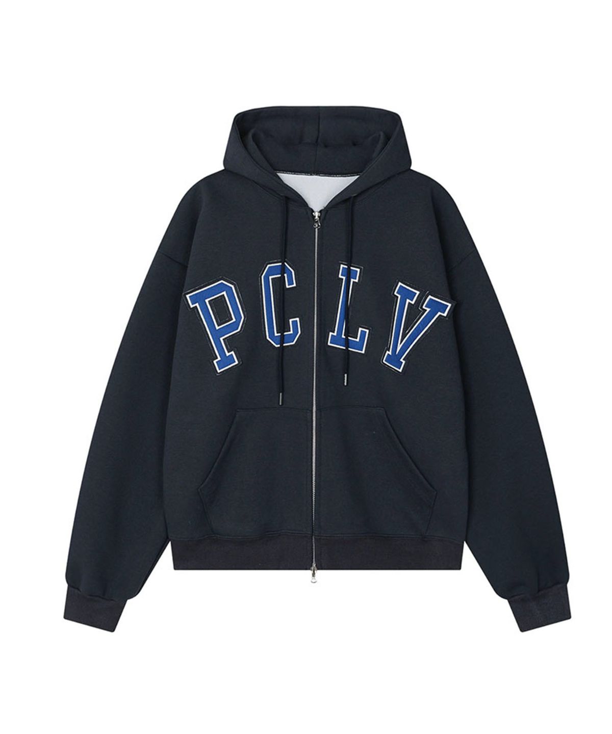 피오엘(POL) PCLV 이중 아플리케 후드집업_네이비