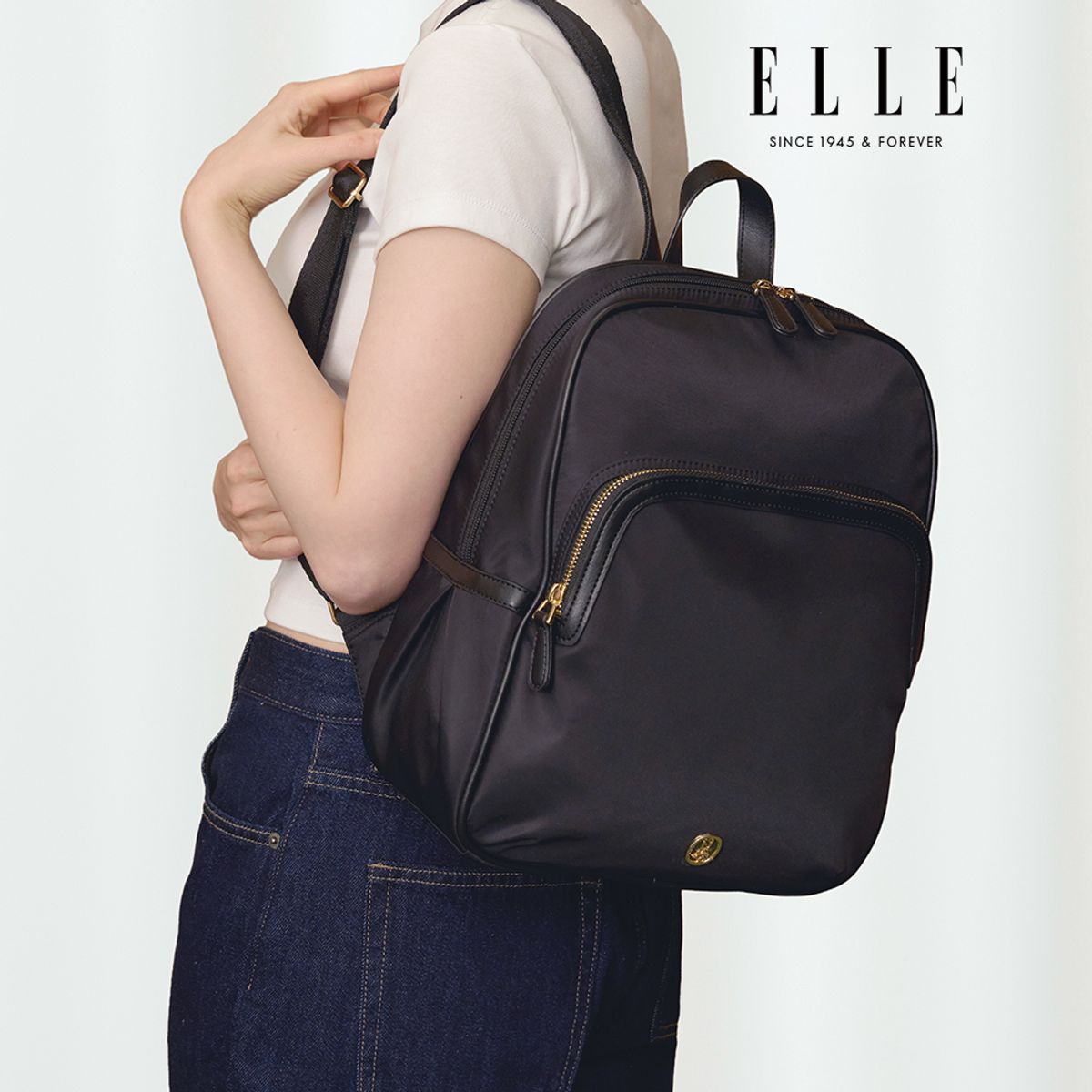 엘르(ELLE) 어반핏 여성 미니 나일론 백팩 직장인  학생 가방
