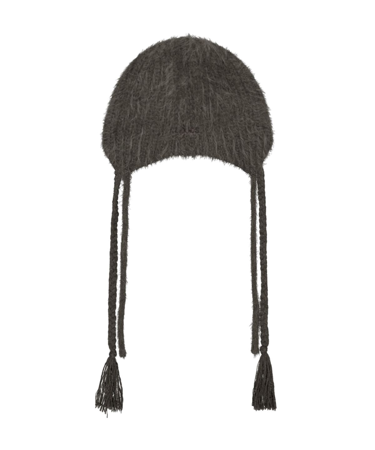 오호스(OJOS) Double Strap Angora Beanie / Stone Brown