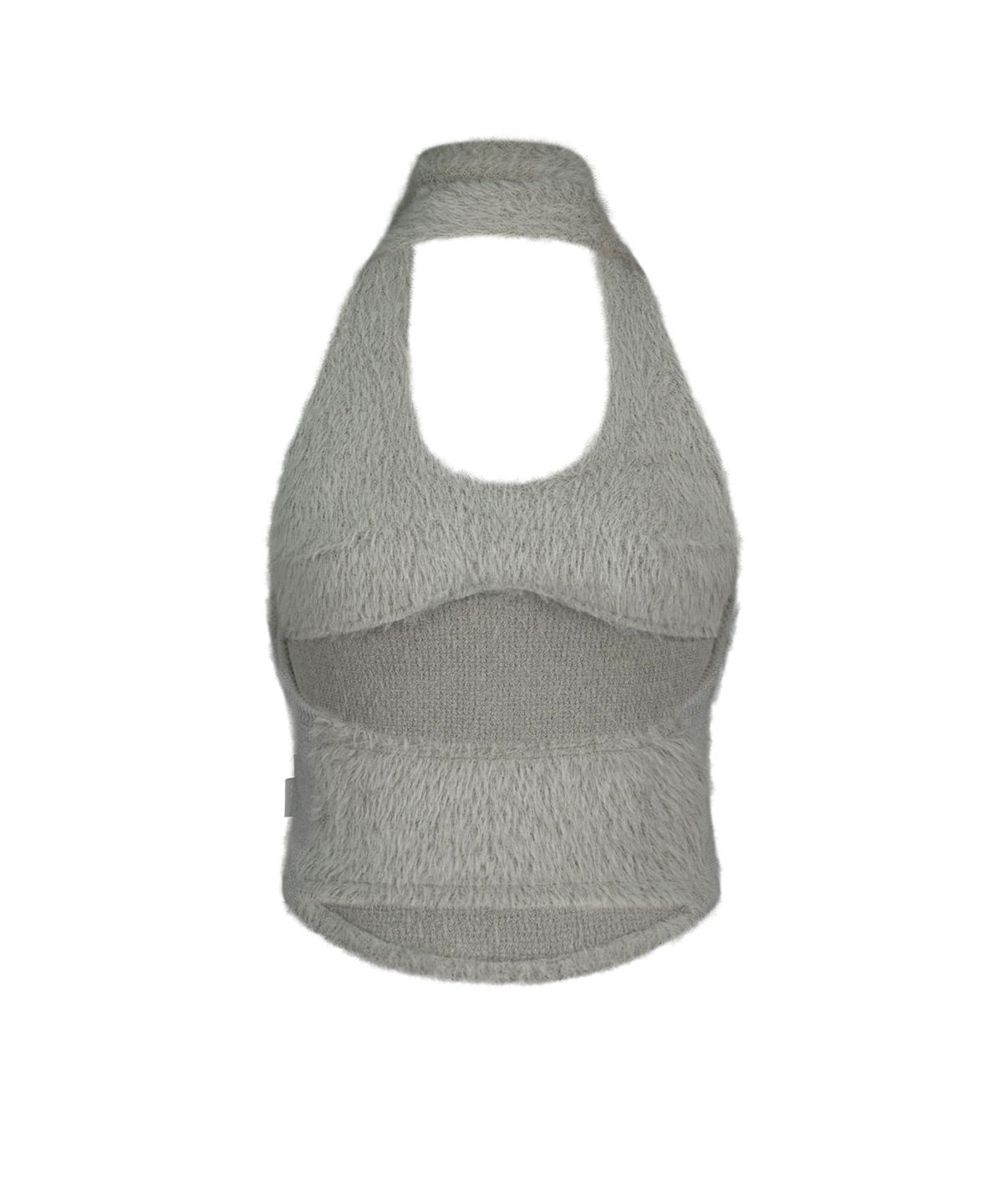 오호스(OJOS) Muffler Knit Halter Top / Grey