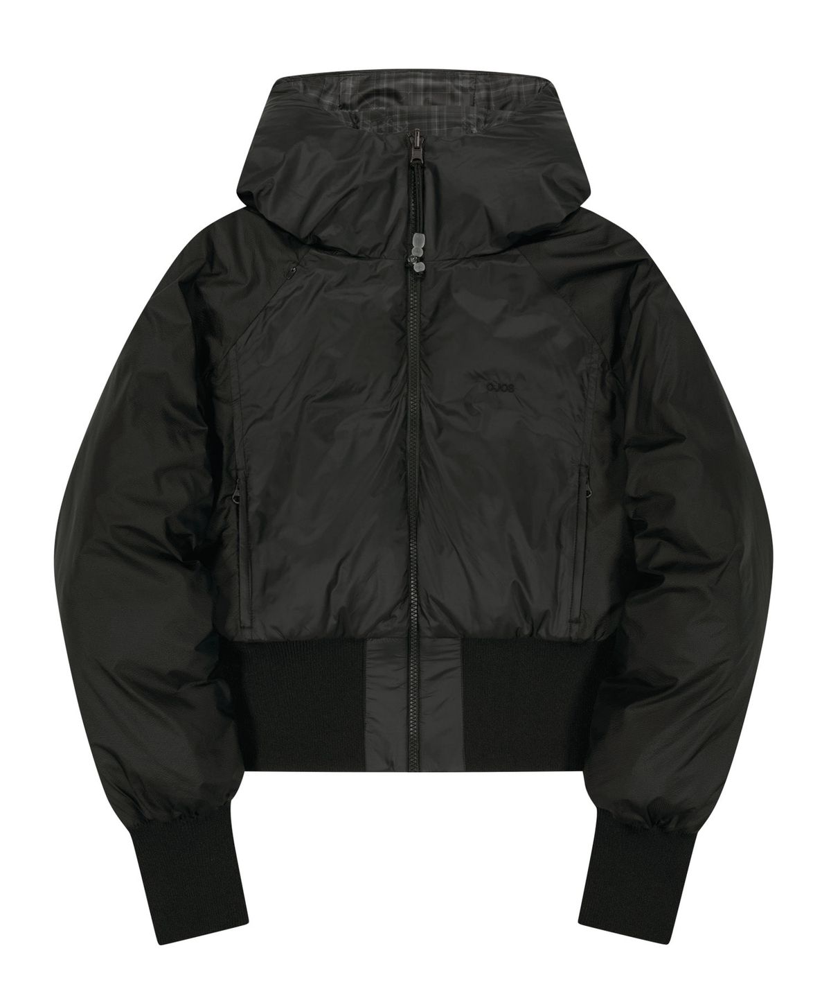 오호스(OJOS) Reversible Check Padded Jacket / Black