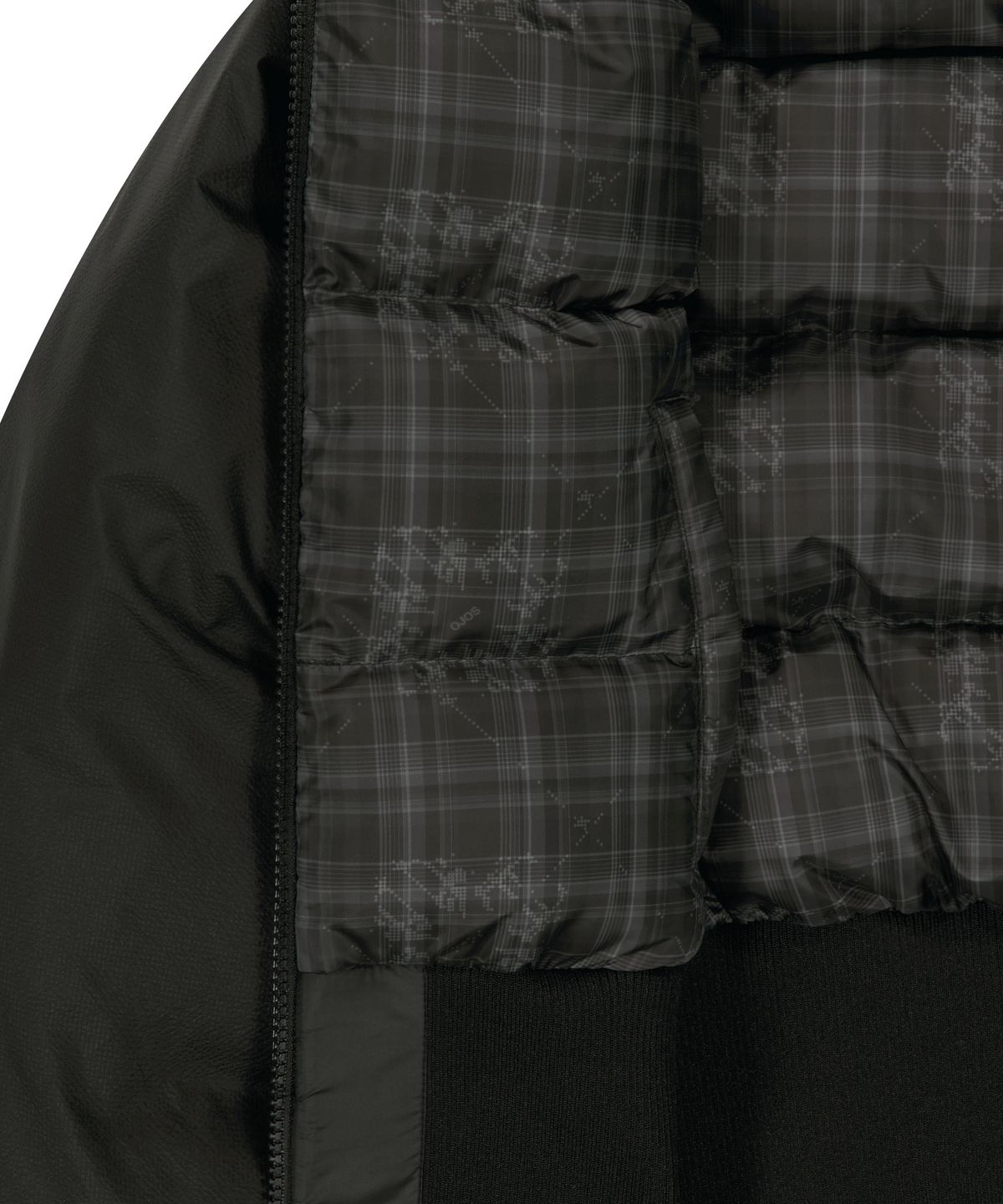 오호스(OJOS) Reversible Check Padded Jacket / Black