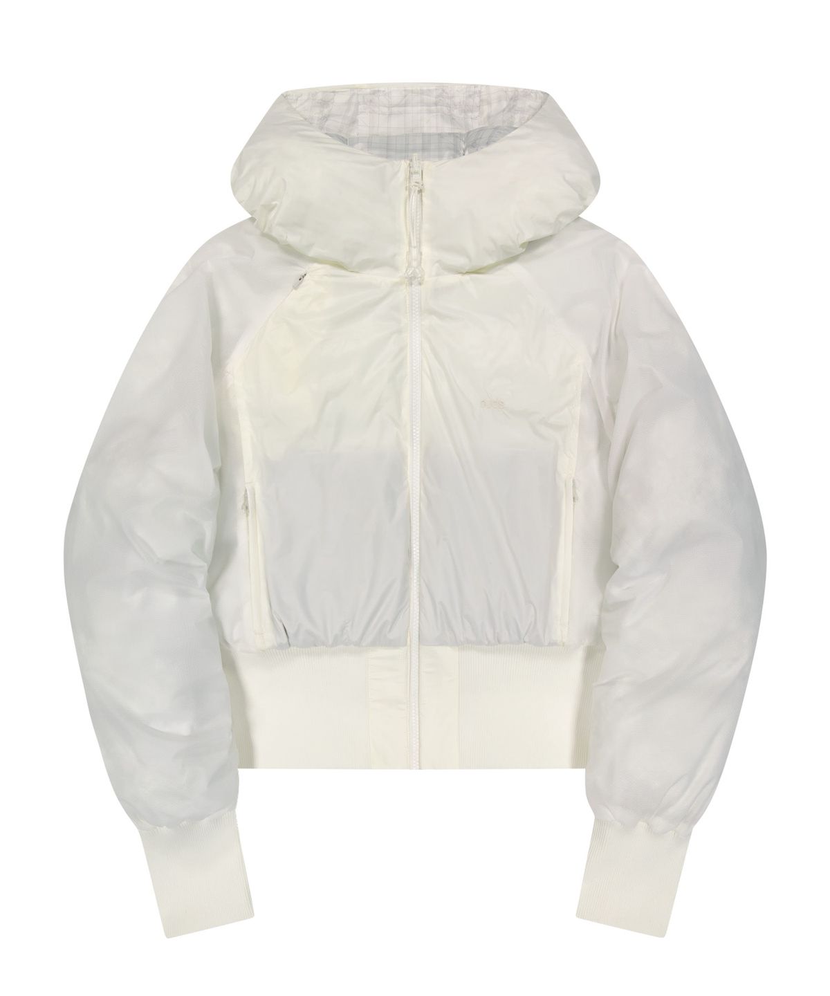 오호스(OJOS) Reversible Check Padded Jacket / Ivory