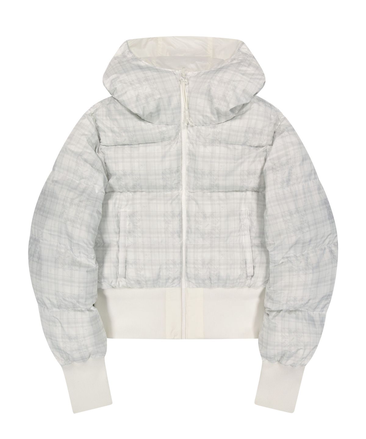 오호스(OJOS) Reversible Check Padded Jacket / Ivory