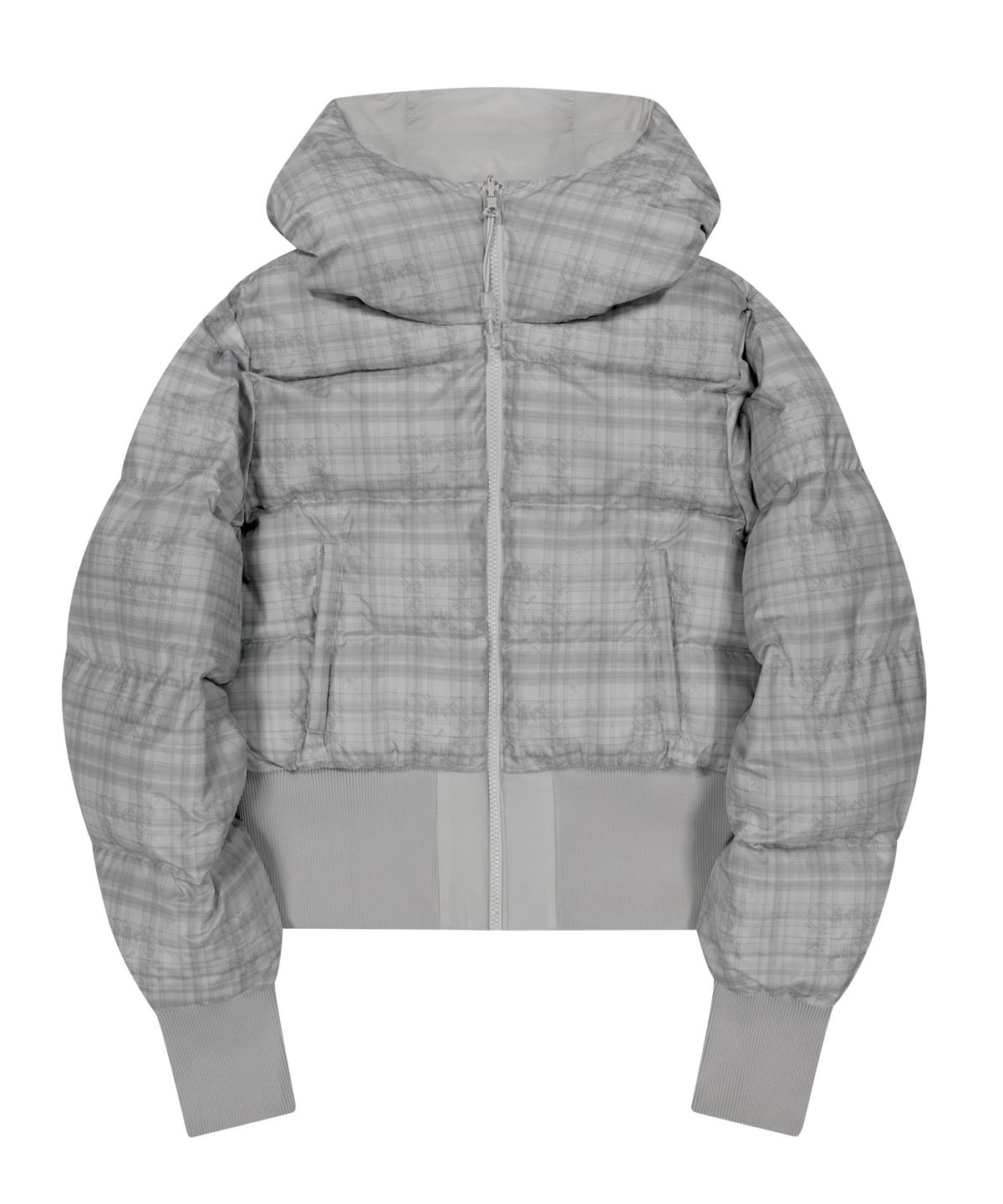오호스(OJOS) Reversible Check Padded Jacket / Grey