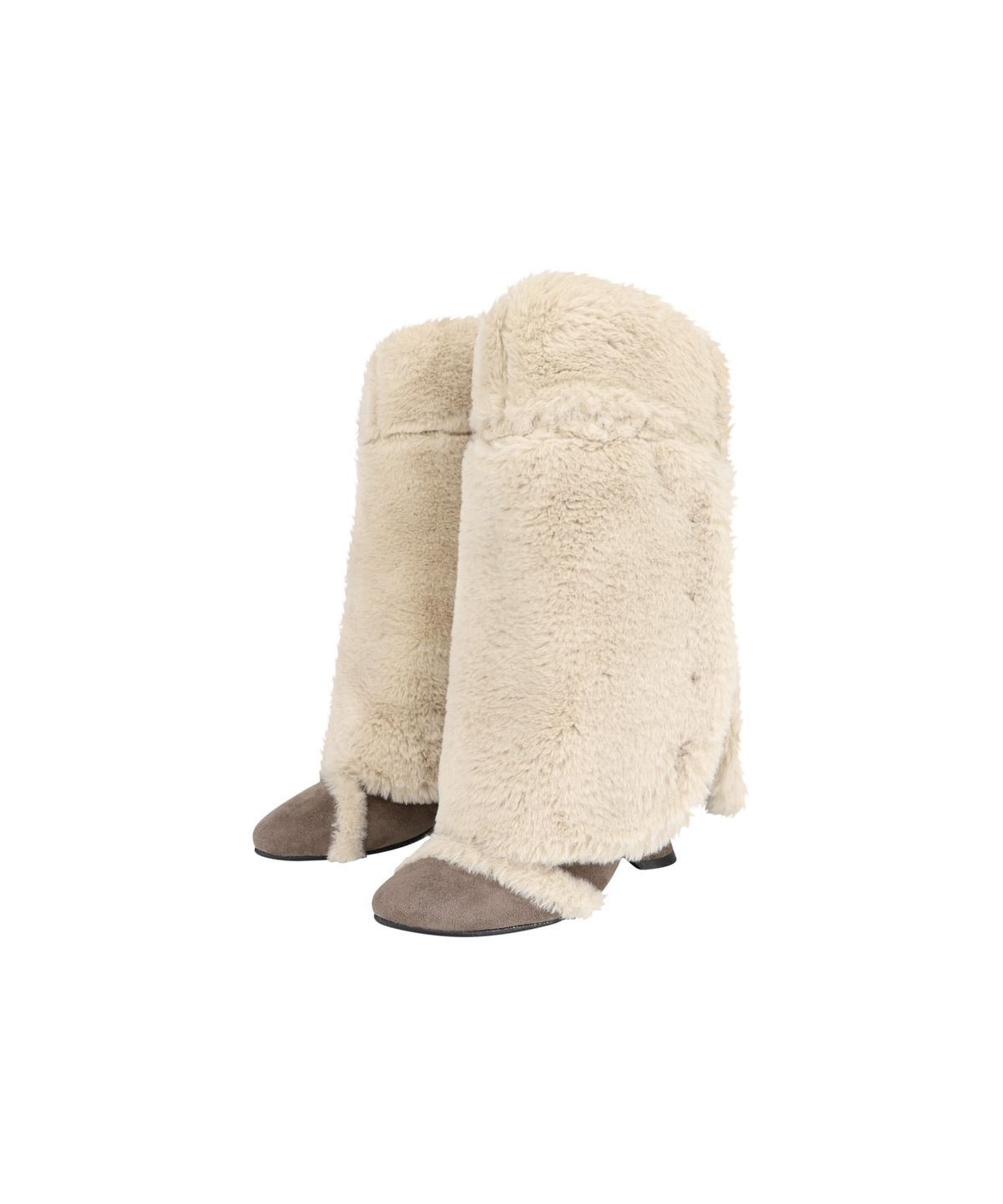 오호스(OJOS) Asym Shearling Wedge Boot / Stone Brown