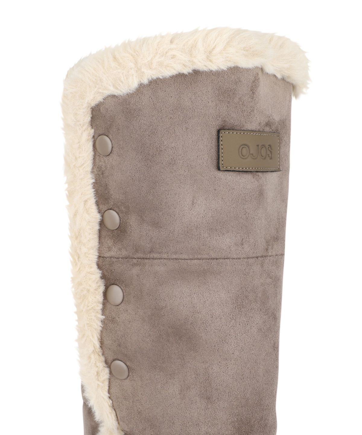 오호스(OJOS) Asym Shearling Wedge Boot / Stone Brown