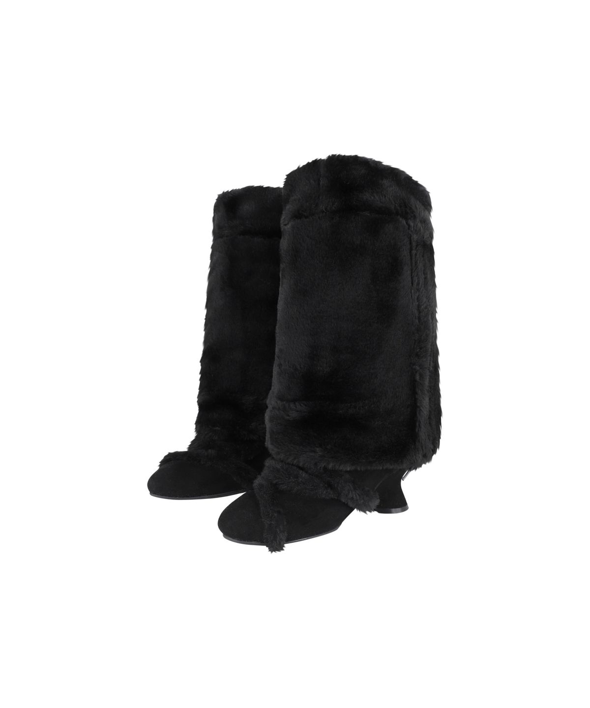 오호스(OJOS) Asym Shearling Wedge Boot / Black
