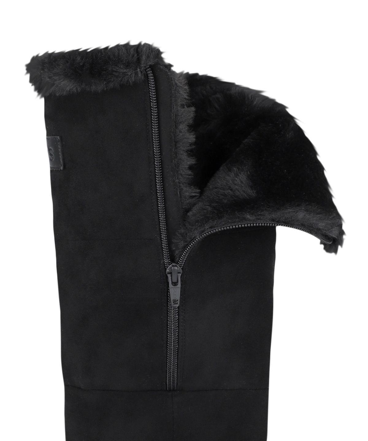 오호스(OJOS) Asym Shearling Wedge Boot / Black