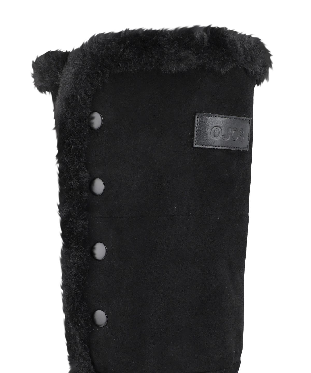 오호스(OJOS) Asym Shearling Wedge Boot / Black