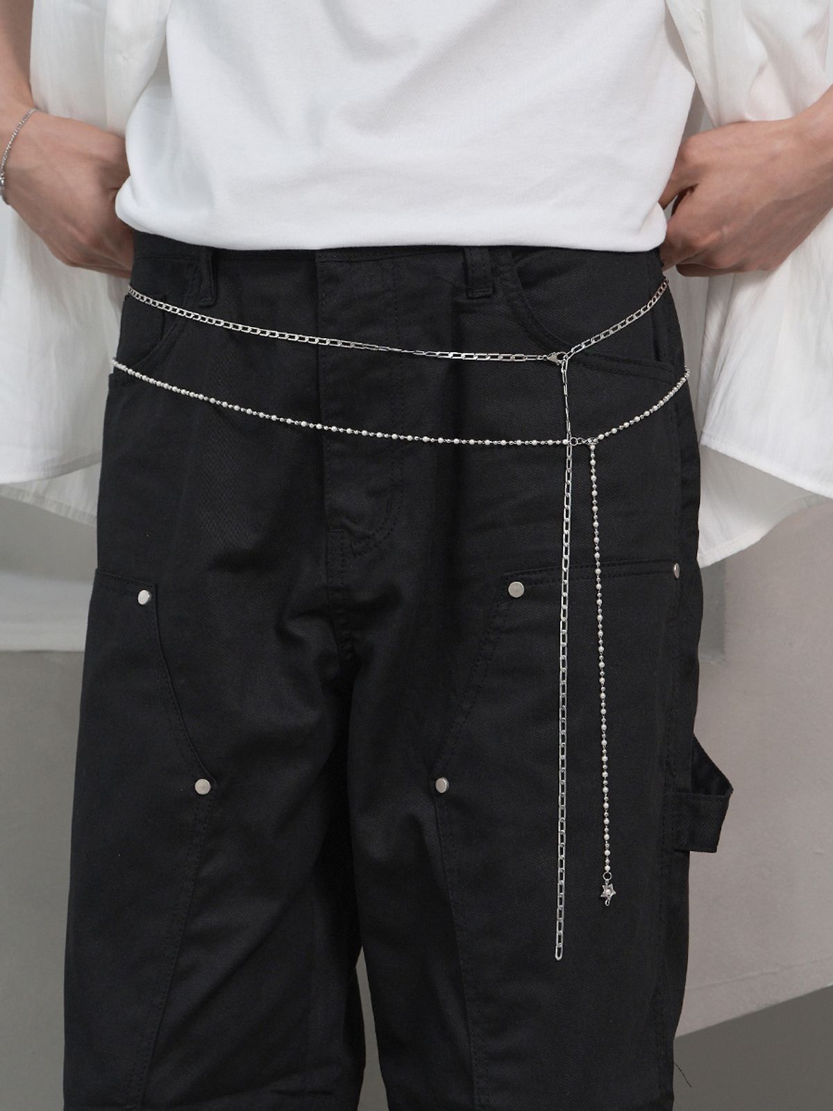 하와(HAWHA) Delicate Pearl Layered Chain Belt