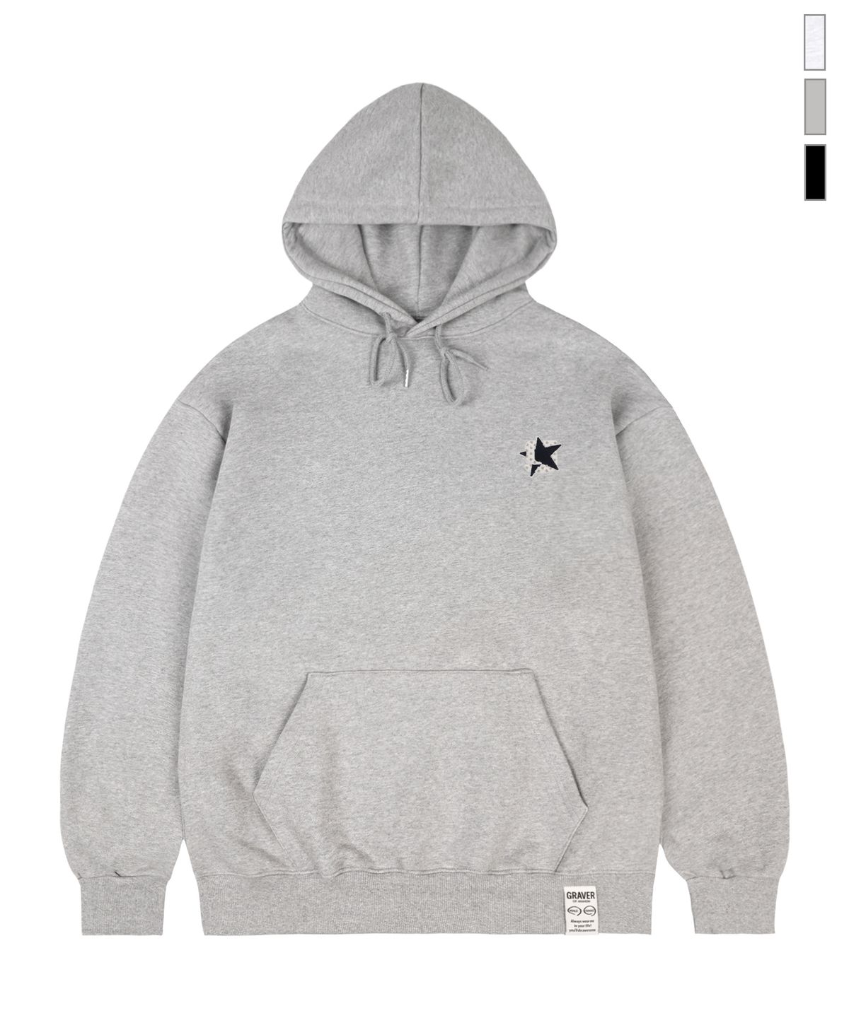 그레이버(GRAVER) [UNISEX]G STAR 자수 후드티_3color