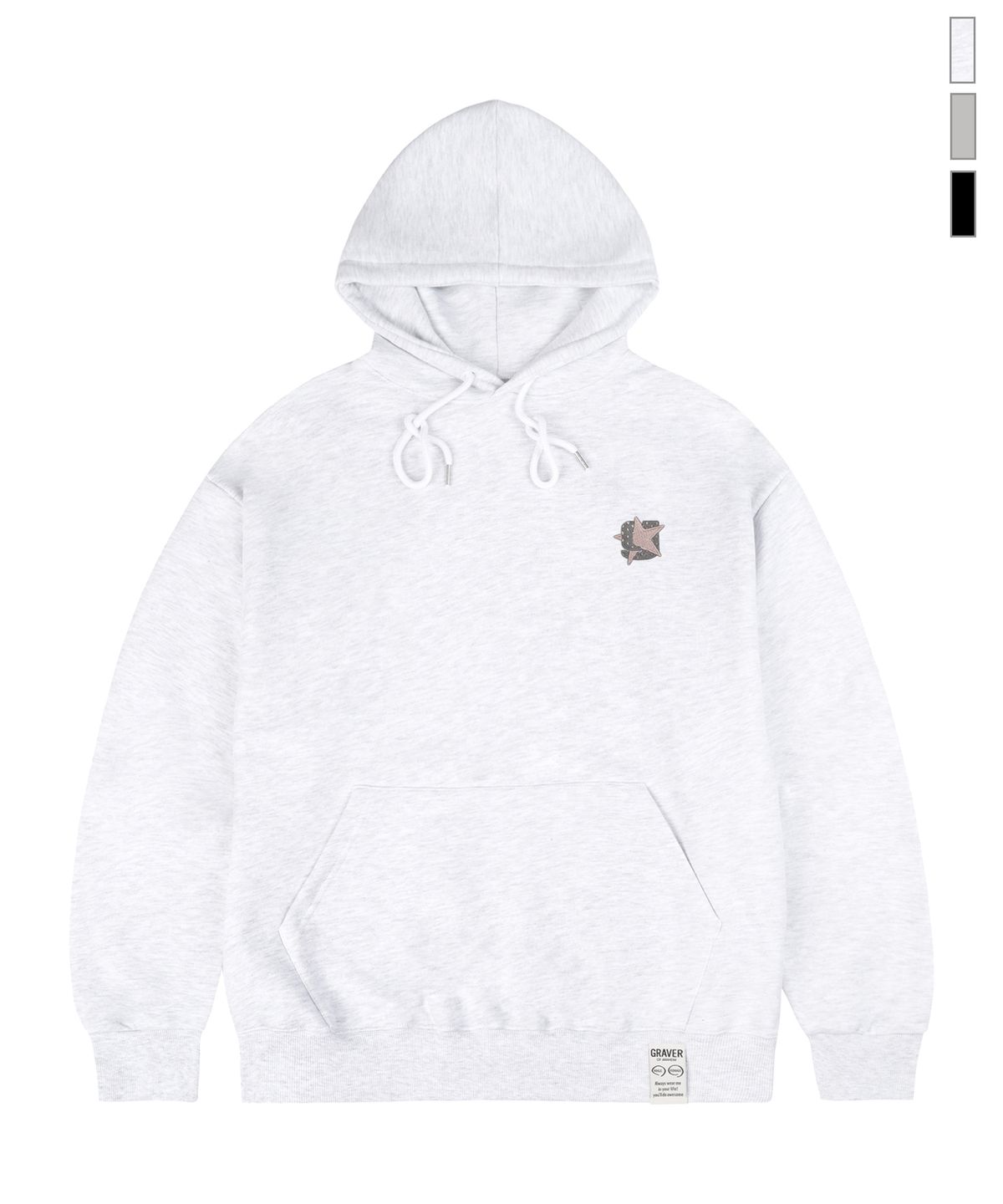 그레이버(GRAVER) [UNISEX]G STAR 자수 후드티_3color