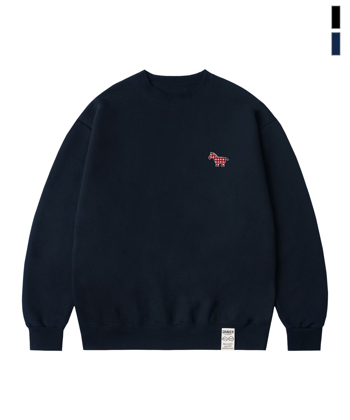 그레이버(GRAVER) [UNISEX]PAPER PONY 자수 맨투맨_2color