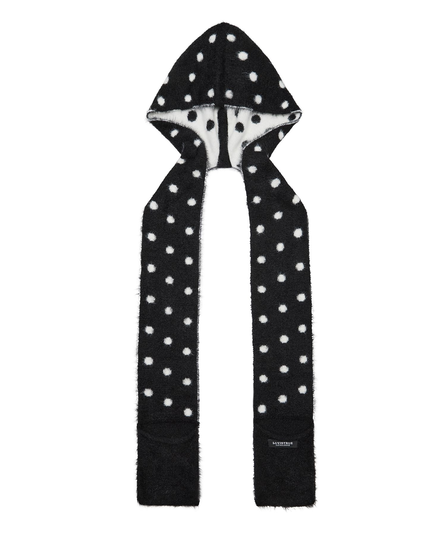 MUSINSA公式 | LUV IS TRUE EV DOT HOOD MUFFLER(BLACK)