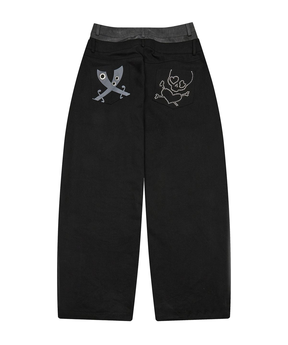 러브이즈트루(LUVISTRUE) EV SKELETON LAYERED PANTS(BLACK)