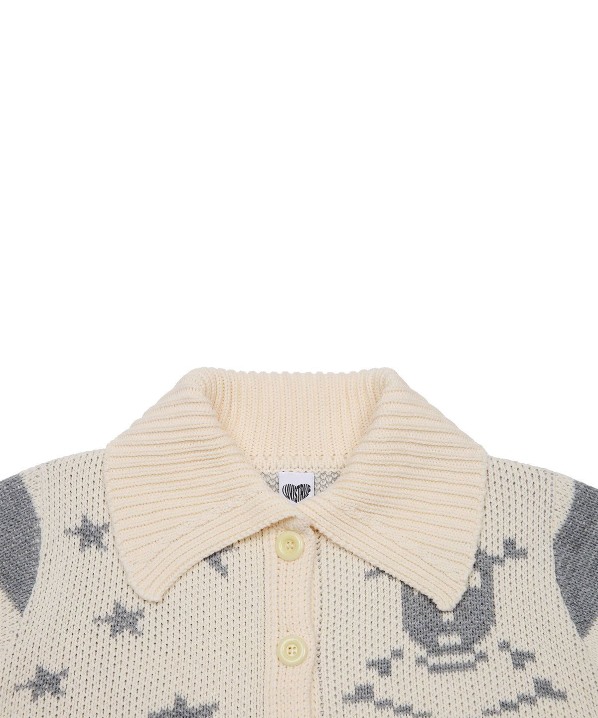 러브이즈트루(LUVISTRUE) EV SKELETON KNIT CARDIGAN(CREAM)