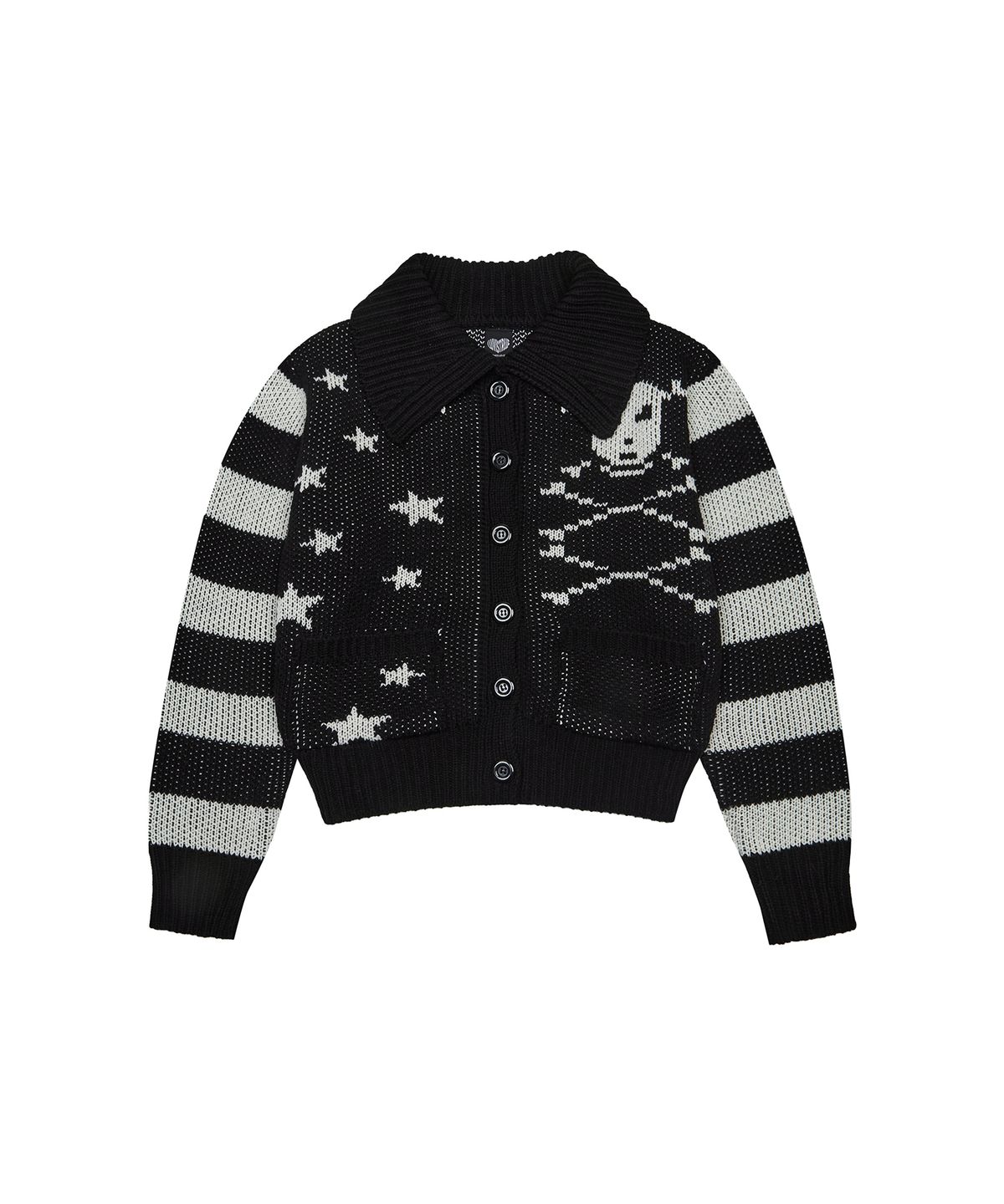 러브이즈트루(LUVISTRUE) EV SKELETON KNIT CARDIGAN(BLACK)