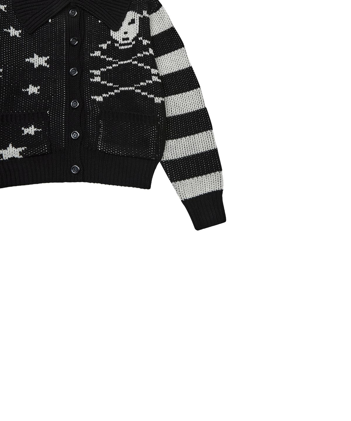 러브이즈트루(LUVISTRUE) EV SKELETON KNIT CARDIGAN(BLACK)