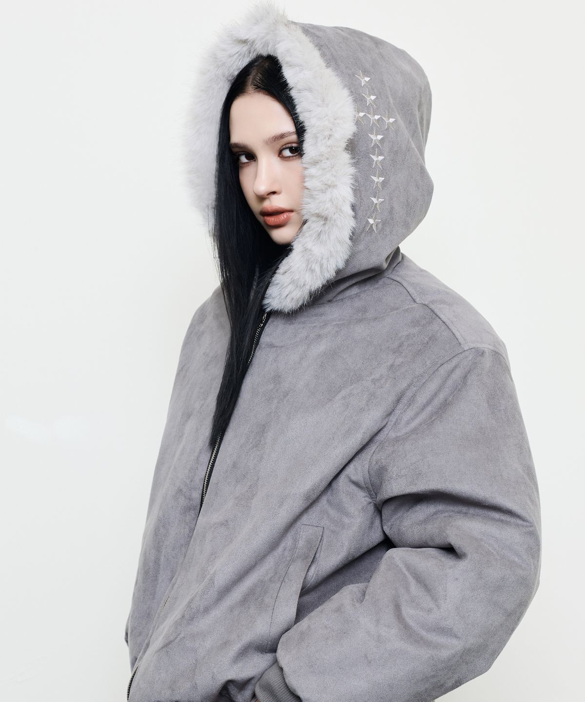 러브이즈트루(LUVISTRUE) EV REVERSIBLE FUR HOOD(GRAY)