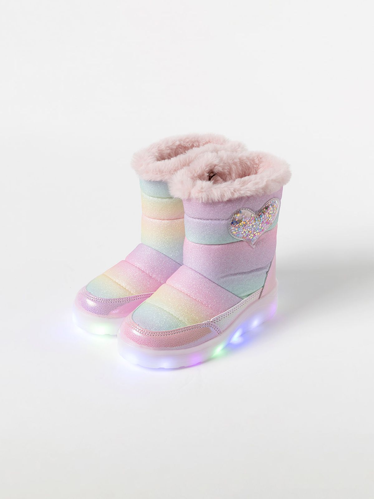 오즈키즈(OZKIZ) 하트프리즘LED 털안감 패딩부츠