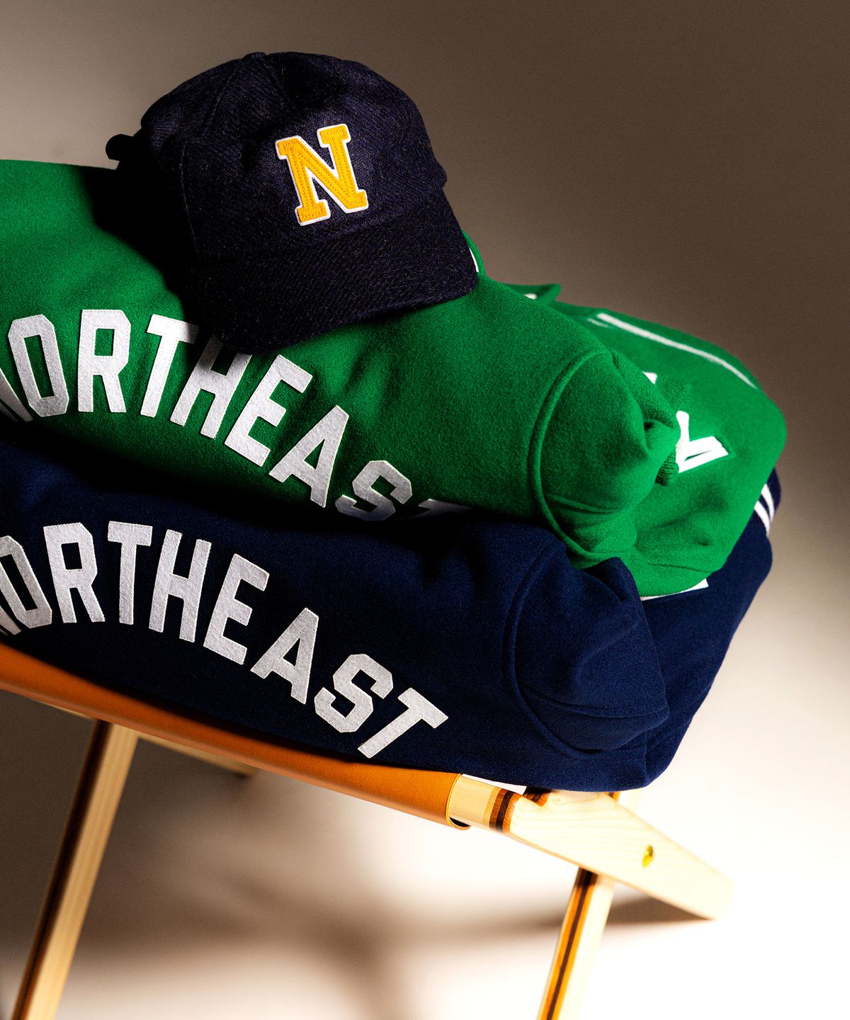 노아(NOAH) (U) 노스이스트 울 바시티 재킷 켈리 화이트 NORTHEAST WOOL VARSITY JACKET KELLY WHITE