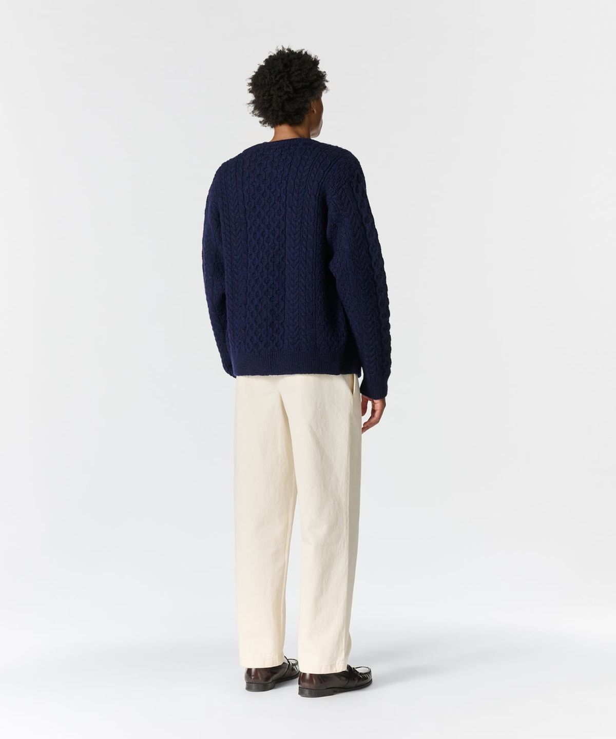 노아(NOAH) (U) 울 피셔맨 가디건 네이비 WOOL FISHERMAN CARDIGAN NAVY