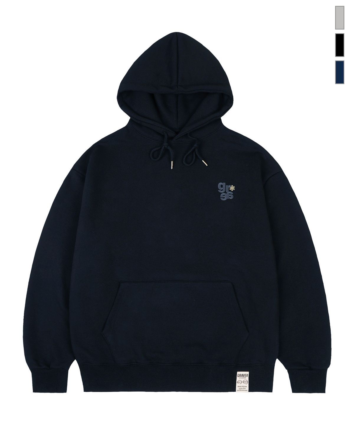 그레이버(GRAVER) [UNISEX]GRAE-S 자수 후드티_3color