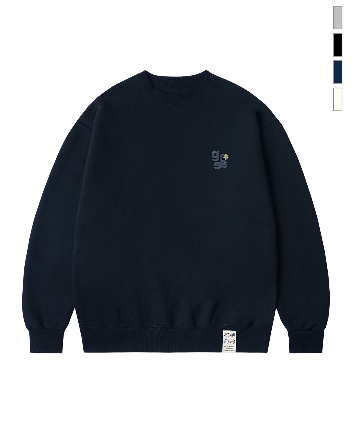 그레이버(GRAVER) [UNISEX]GRAE-S 자수 맨투맨_4color