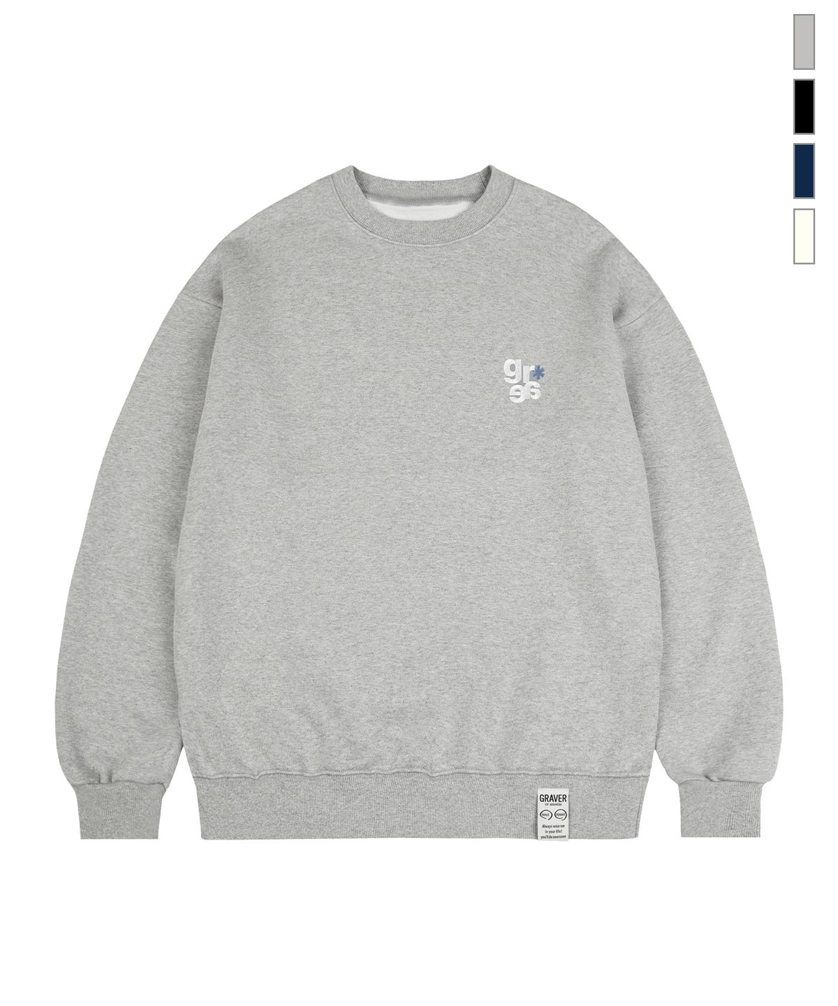 그레이버(GRAVER) [UNISEX]GRAE-S 자수 맨투맨_4color