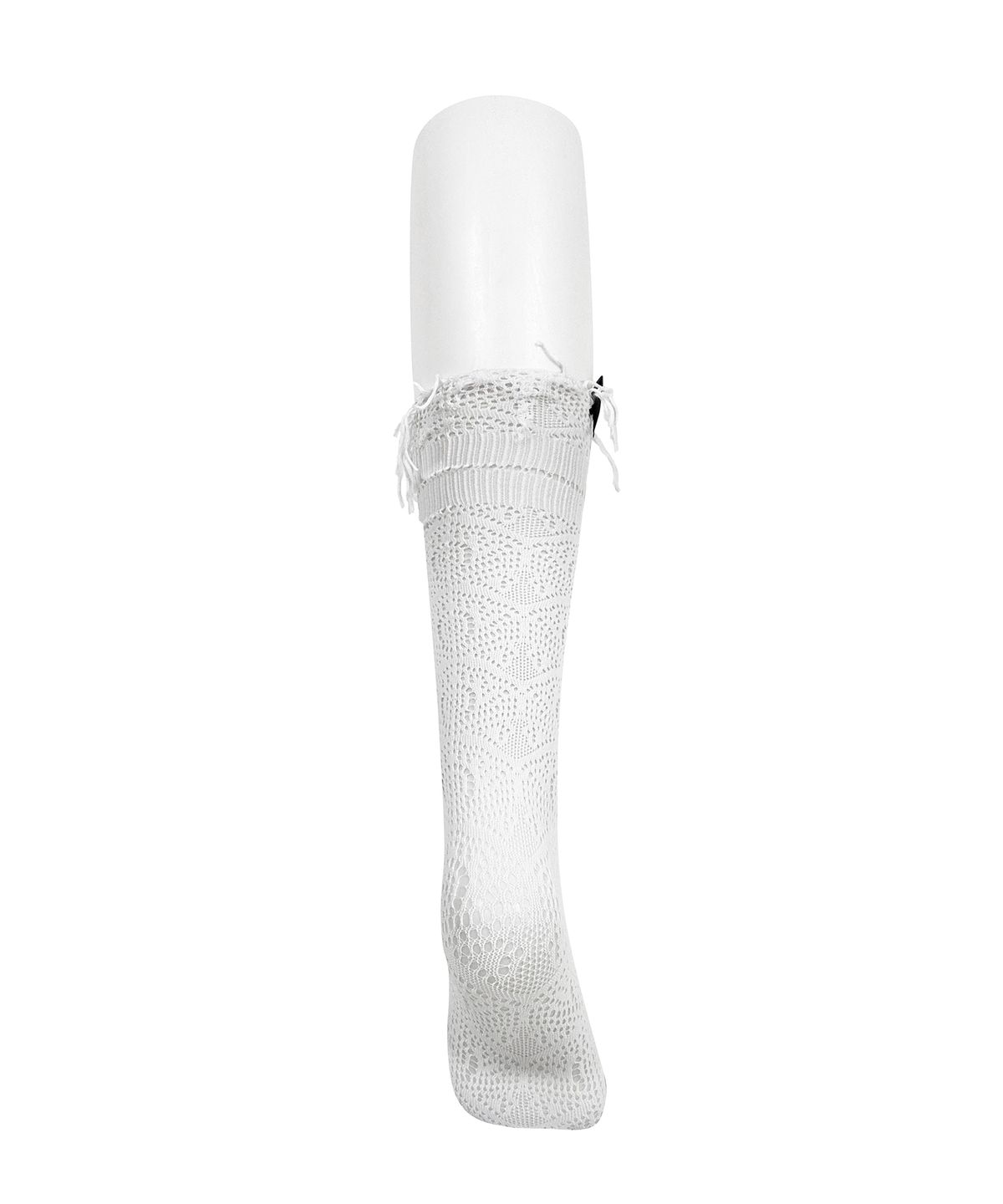 로맨틱타이거(ROMANTIC TIGER) Deco Tessel Knee Stockings (White)