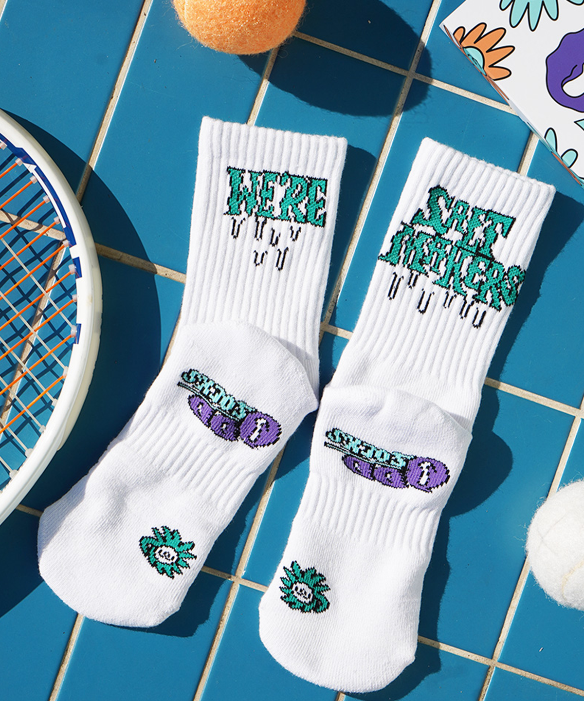 오드삭스(ODDSOCKS) [5PACK]쿨맥스 스포츠 크루 삭스 화이트 SET