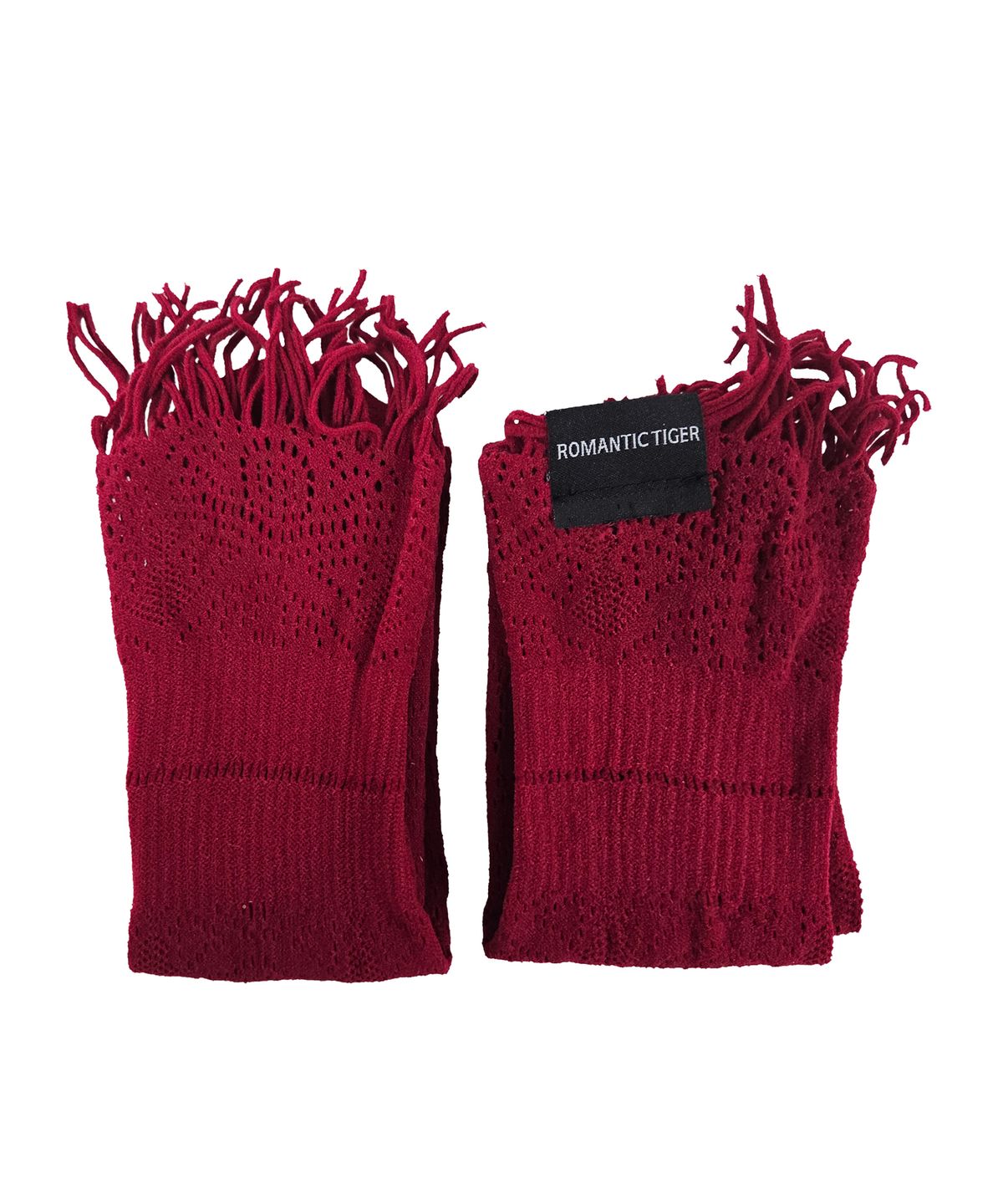 로맨틱타이거(ROMANTIC TIGER) Deco Tessel Knee Stockings (Burgundy)
