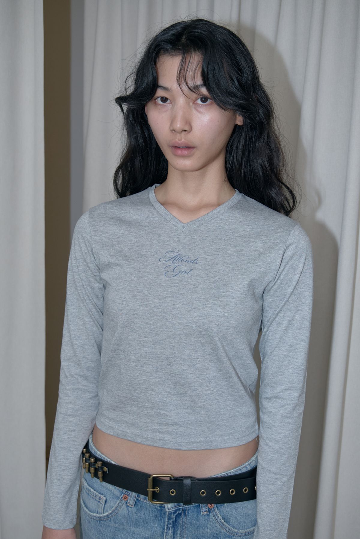 어텐즈(ATTENDS) Mama tee shirt (Gray)