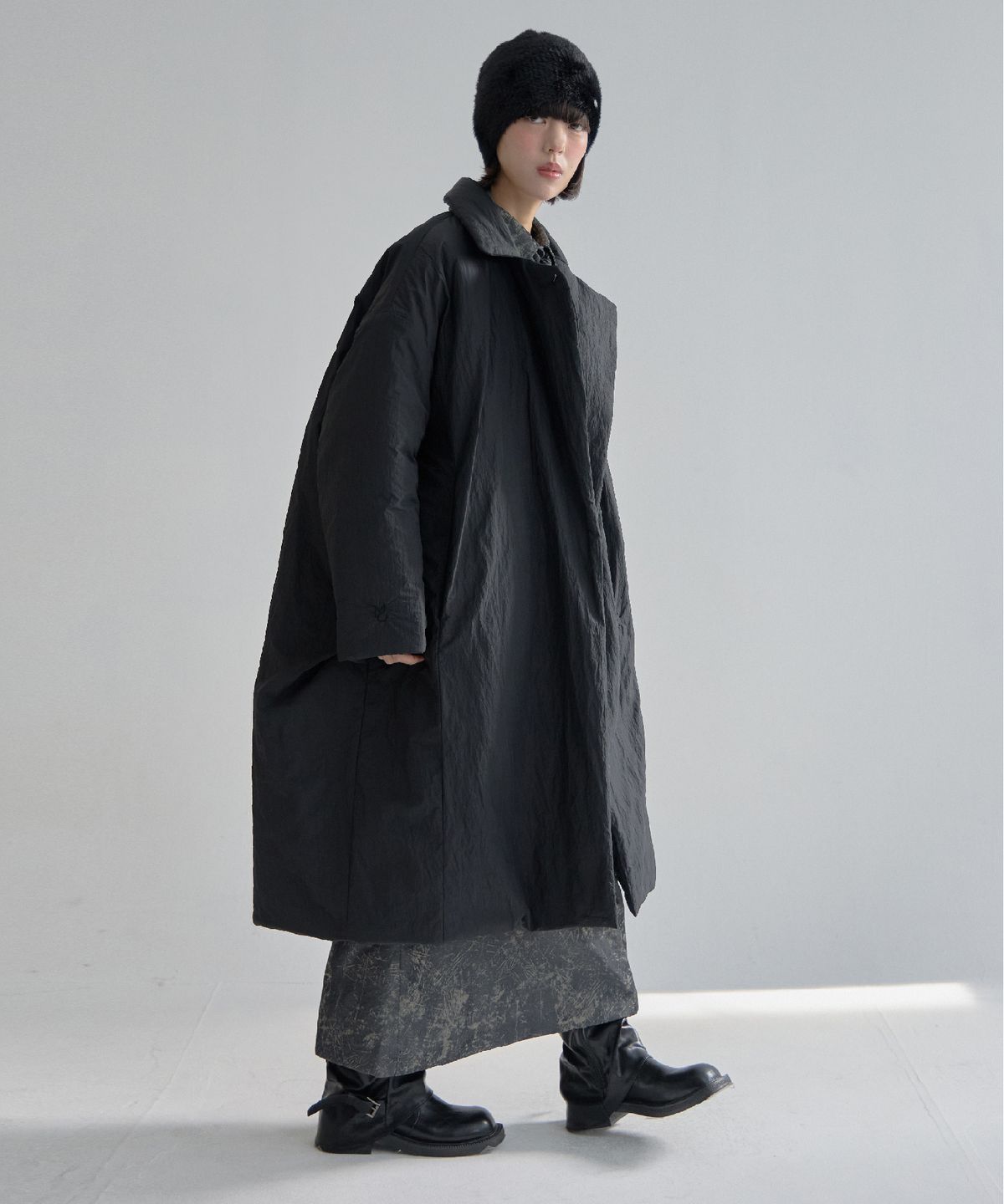 무아르모아(MOIREMOA) Warm Padding Coat-Black