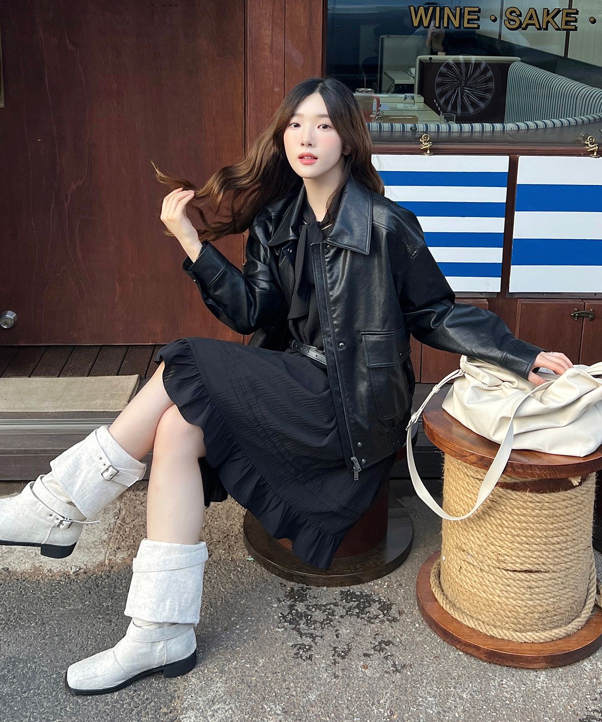 쥬시쥬디(JUCYJUDY) 레더라이크봄버자켓 JZJK621C