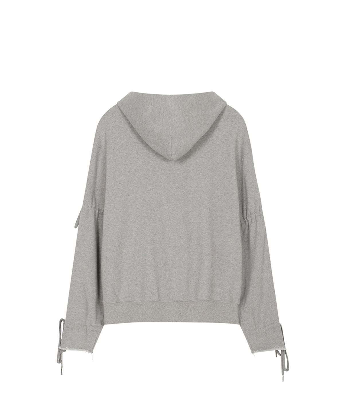 쓰리투에이티(THREE TO EIGHTY) RIBBON DRAWSTRING HOODIE M.GREY