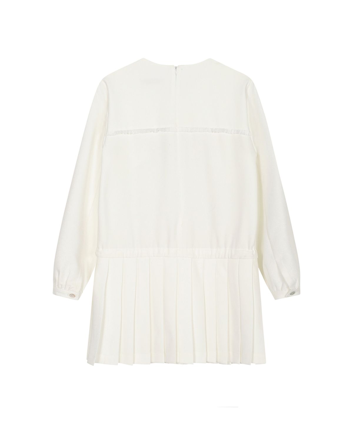 쓰리투에이티(THREE TO EIGHTY) PLEATS RIBBON DRESS WHITE