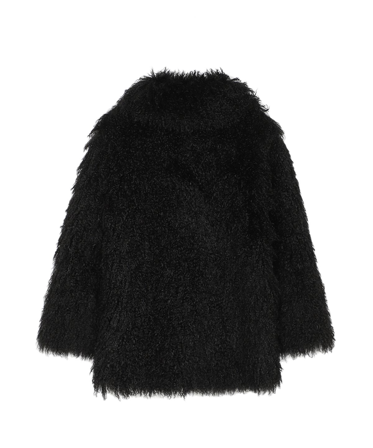쓰리투에이티(THREE TO EIGHTY) FLUFFY FAUX-FUR JACKET BLACK