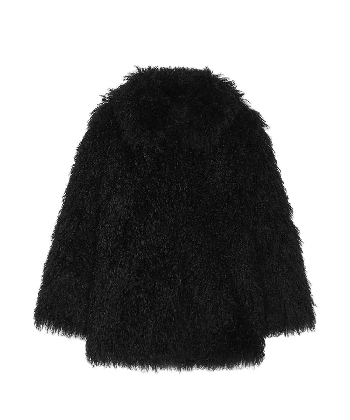 쓰리투에이티(THREE TO EIGHTY) FLUFFY FAUX-FUR JACKET BLACK