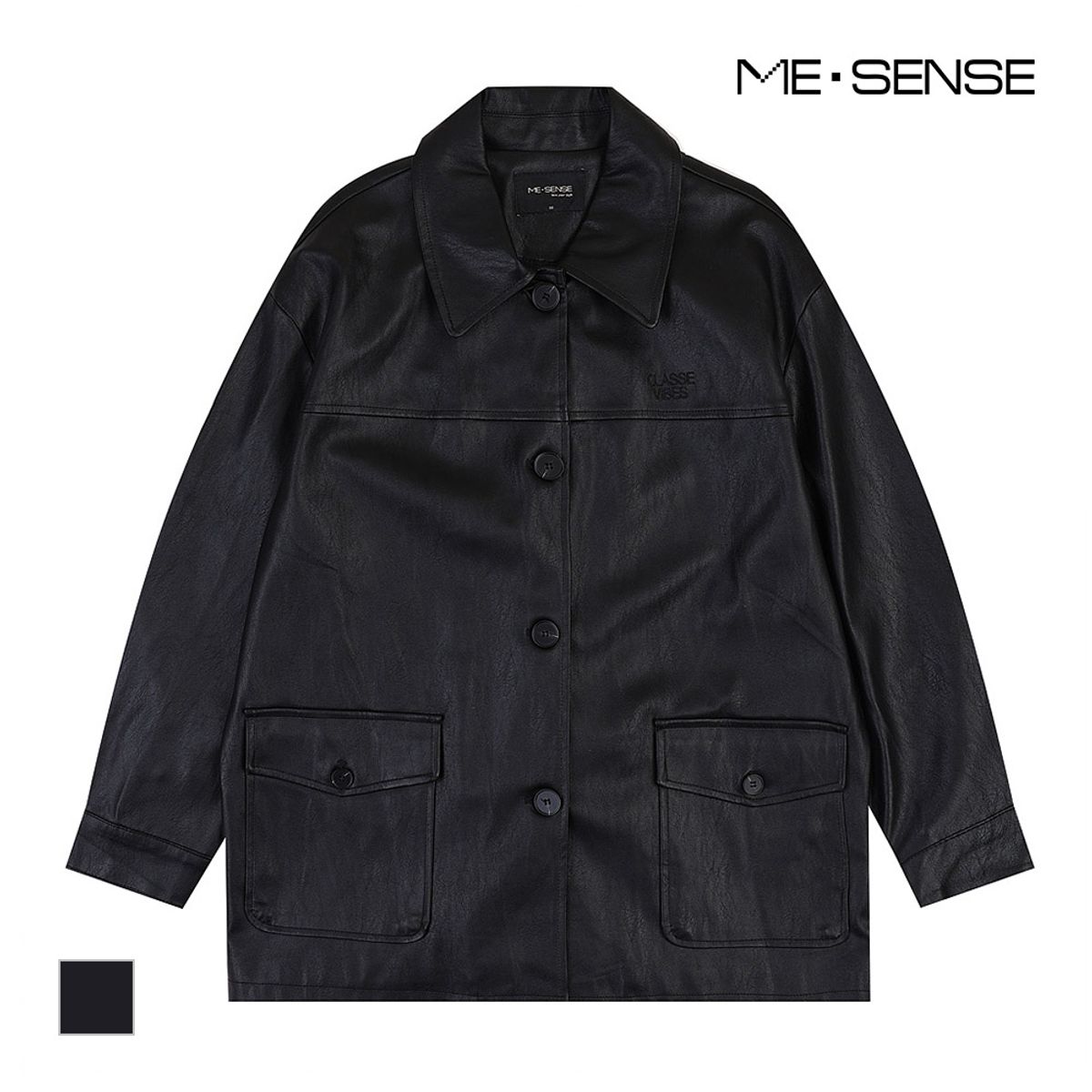 미센스(MESENSE) 포켓디자인 페이크 가죽자켓_MB49LEMD01A