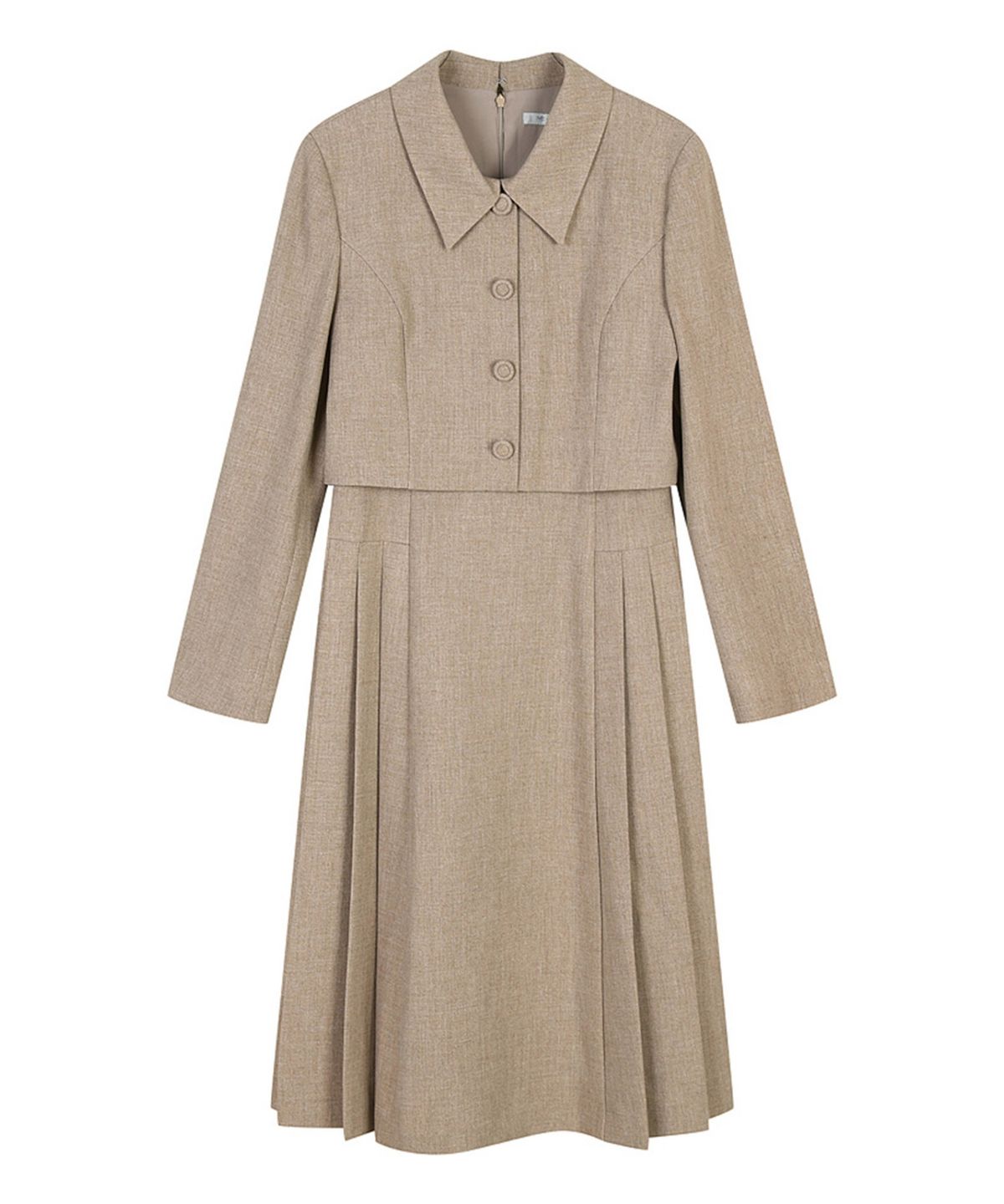 미센스(MESENSE) 언발 플리츠 카라 원피스_MB4XOPM110A