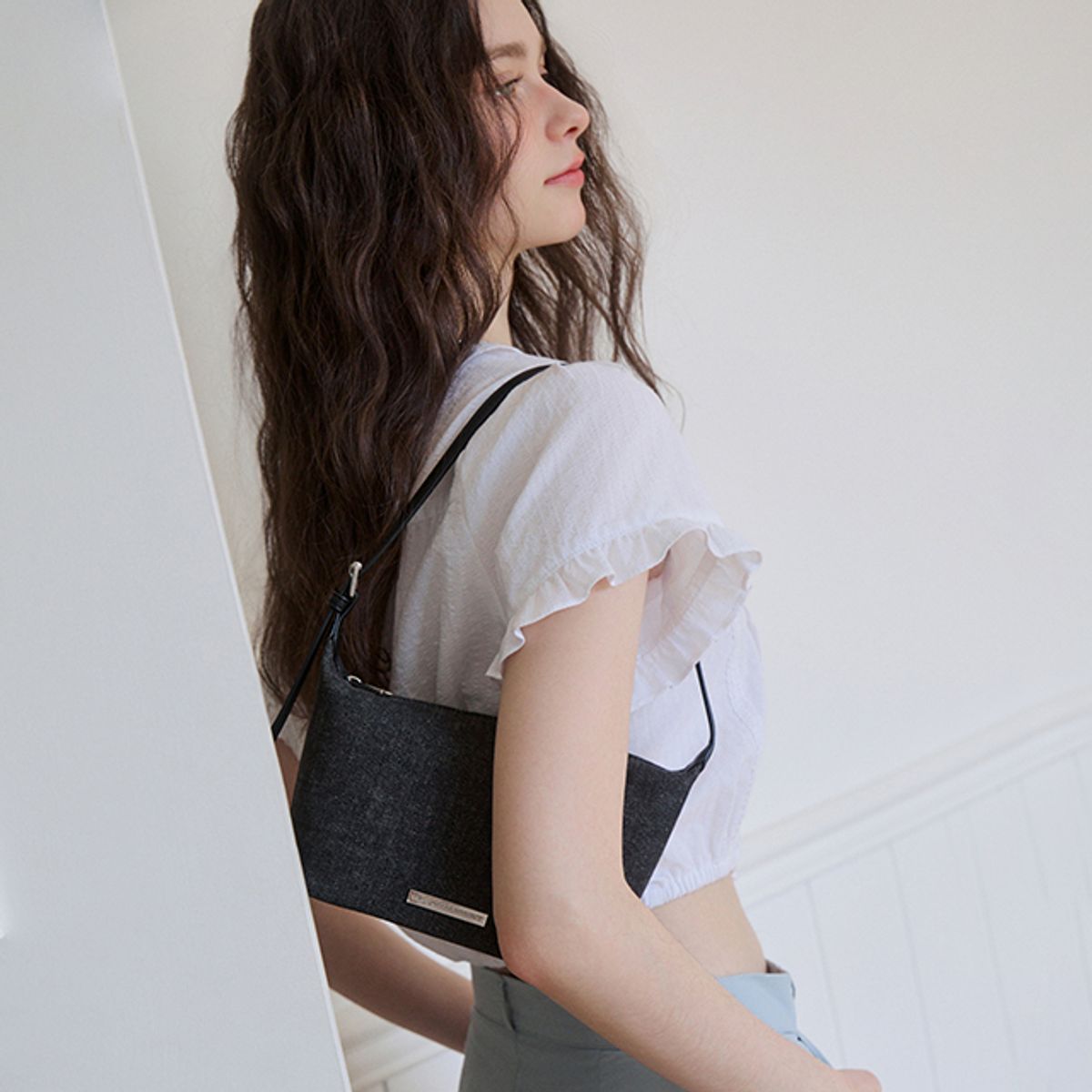 랩(LAP) SIMPLE DENIM SHOULDER BAG AR7AB423