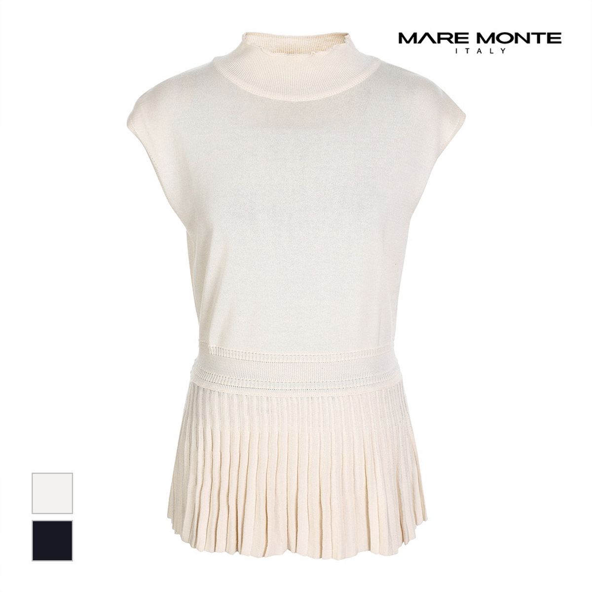 마레몬떼(MAREMONTE) 밑단 플리츠 민소매 롱니트_M219MKT58P0