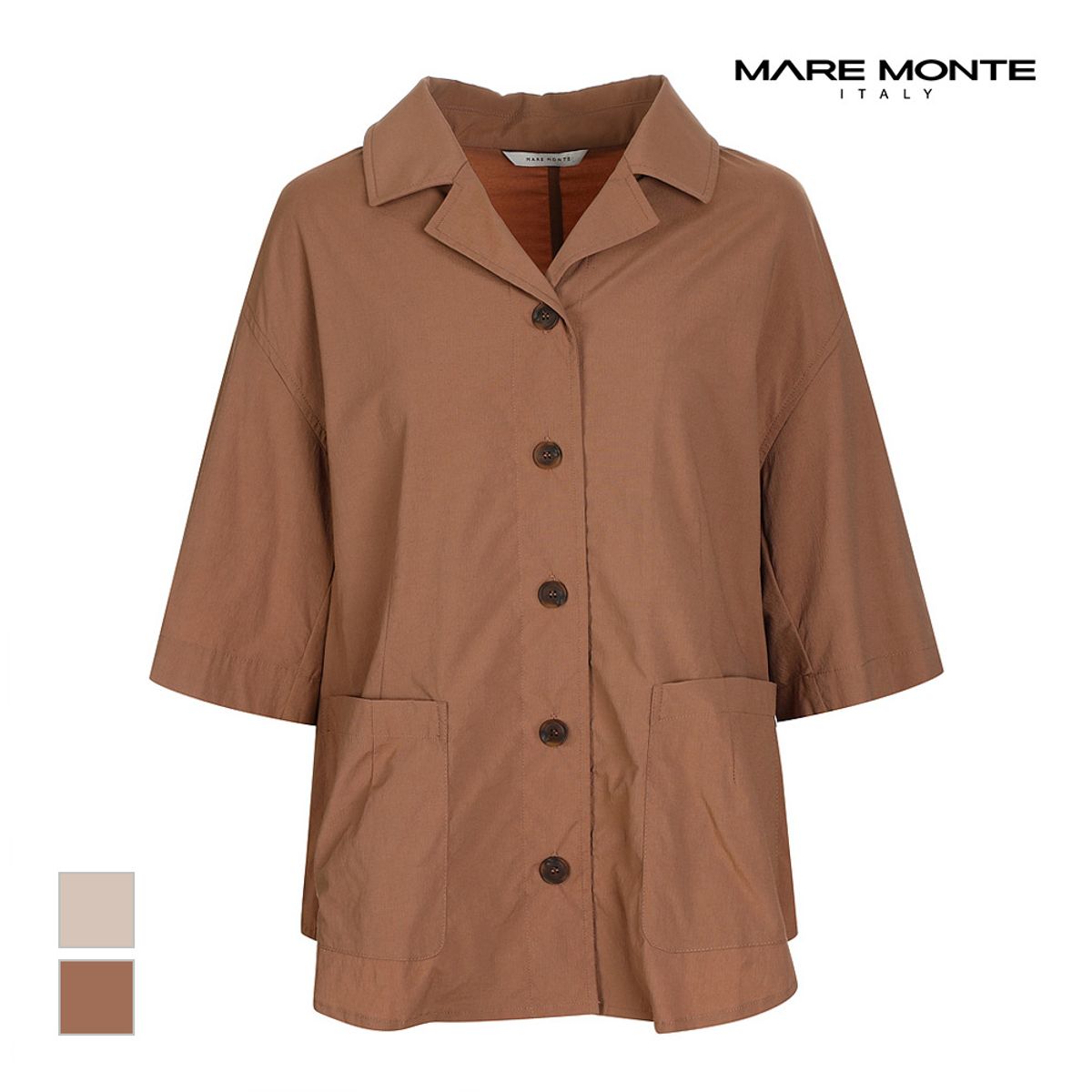 마레몬떼(MAREMONTE) 루즈핏 반팔 벨티드자켓_M218MJK32S0