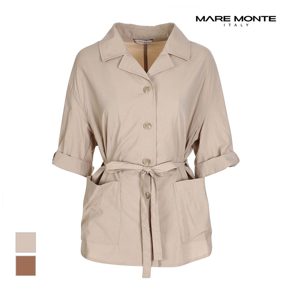 마레몬떼(MAREMONTE) 루즈핏 반팔 벨티드자켓_M218MJK32S0