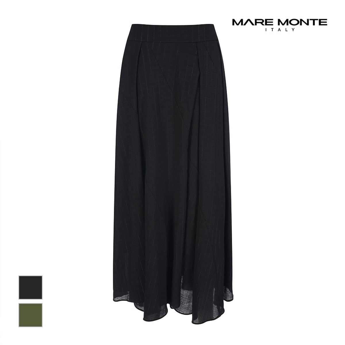 마레몬떼(MAREMONTE) 체크패턴 언발 플레어 스커트_M228MSK35S0