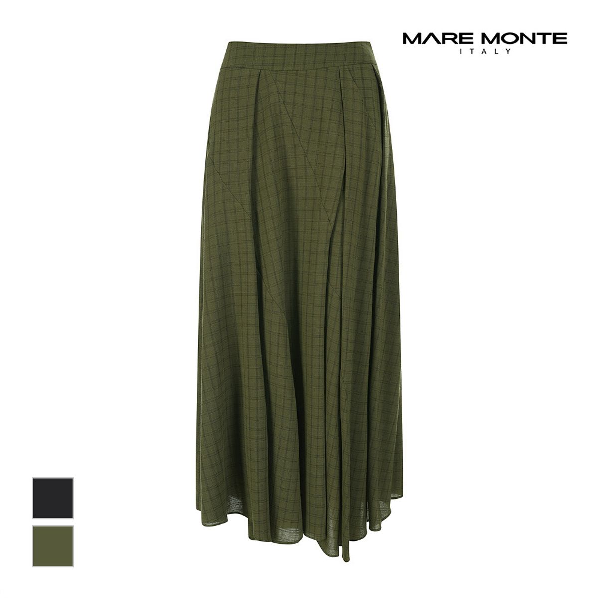 마레몬떼(MAREMONTE) 체크패턴 언발 플레어 스커트_M228MSK35S0