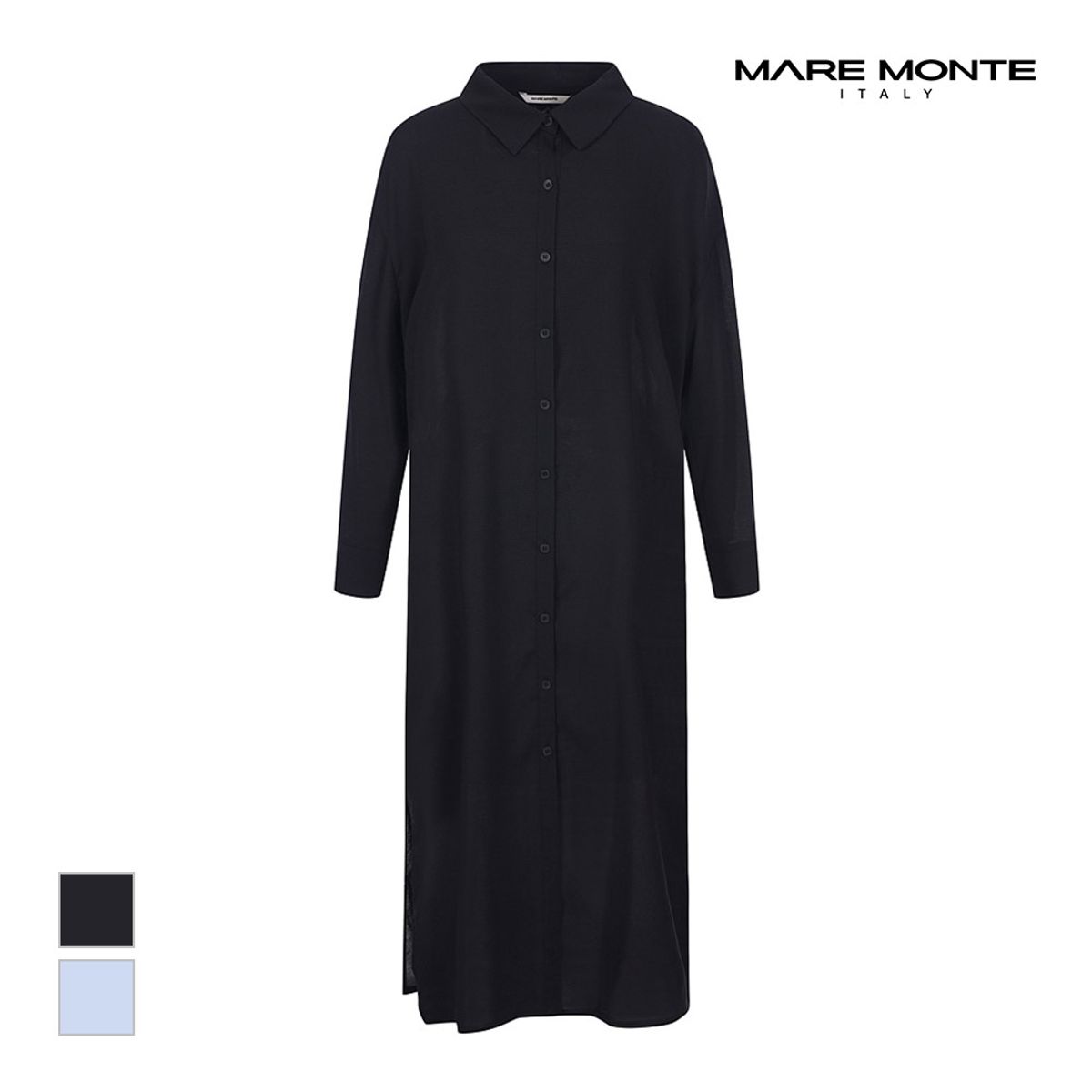 마레몬떼(MAREMONTE) 슬릿 롱 셔츠_M238MBL80S0