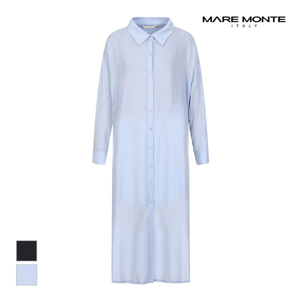 마레몬떼(MAREMONTE) 슬릿 롱 셔츠_M238MBL80S0